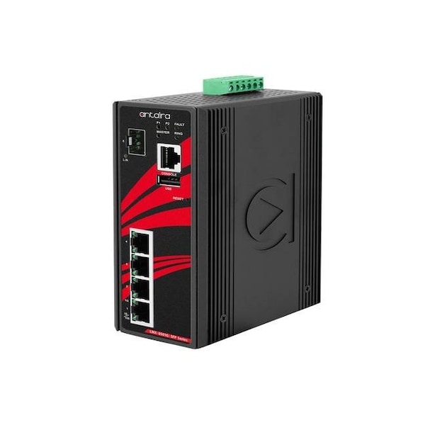 5-Port Industrial Gigabit Light Layer 3 Managed Ethernet Switch, w/4-10/100/1000Tx + 1-100/1000 SFP